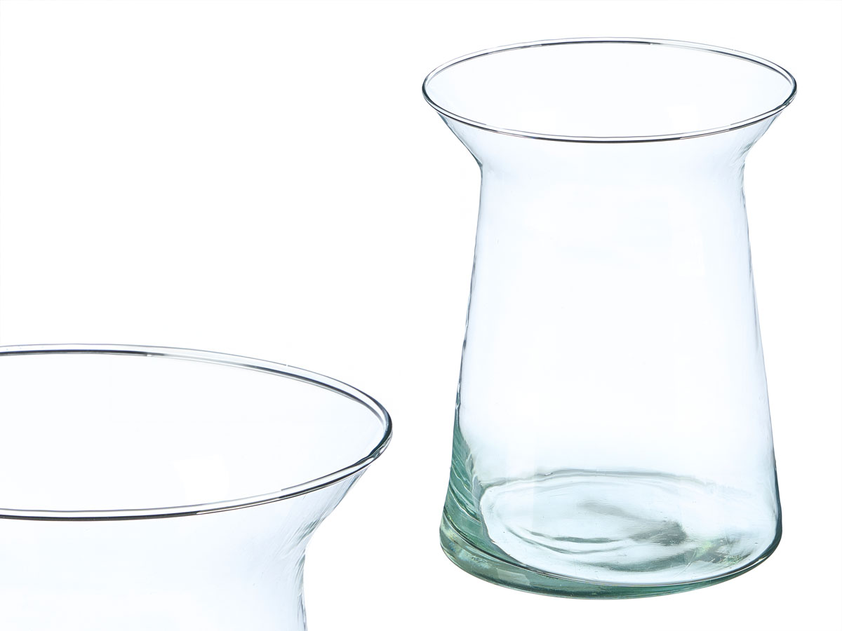 Wide crystal vase with wide mouth 20cm