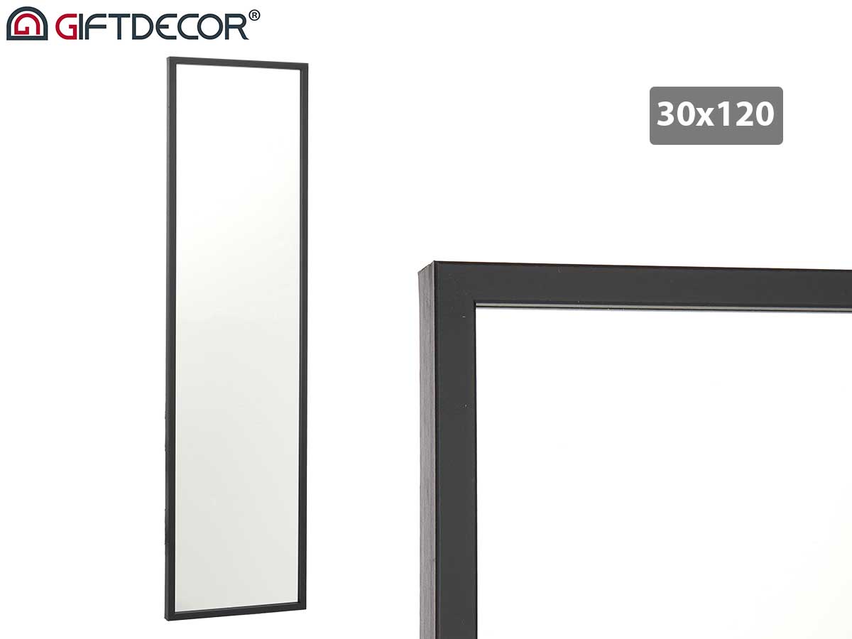 Miroir cadre noir 30x120m