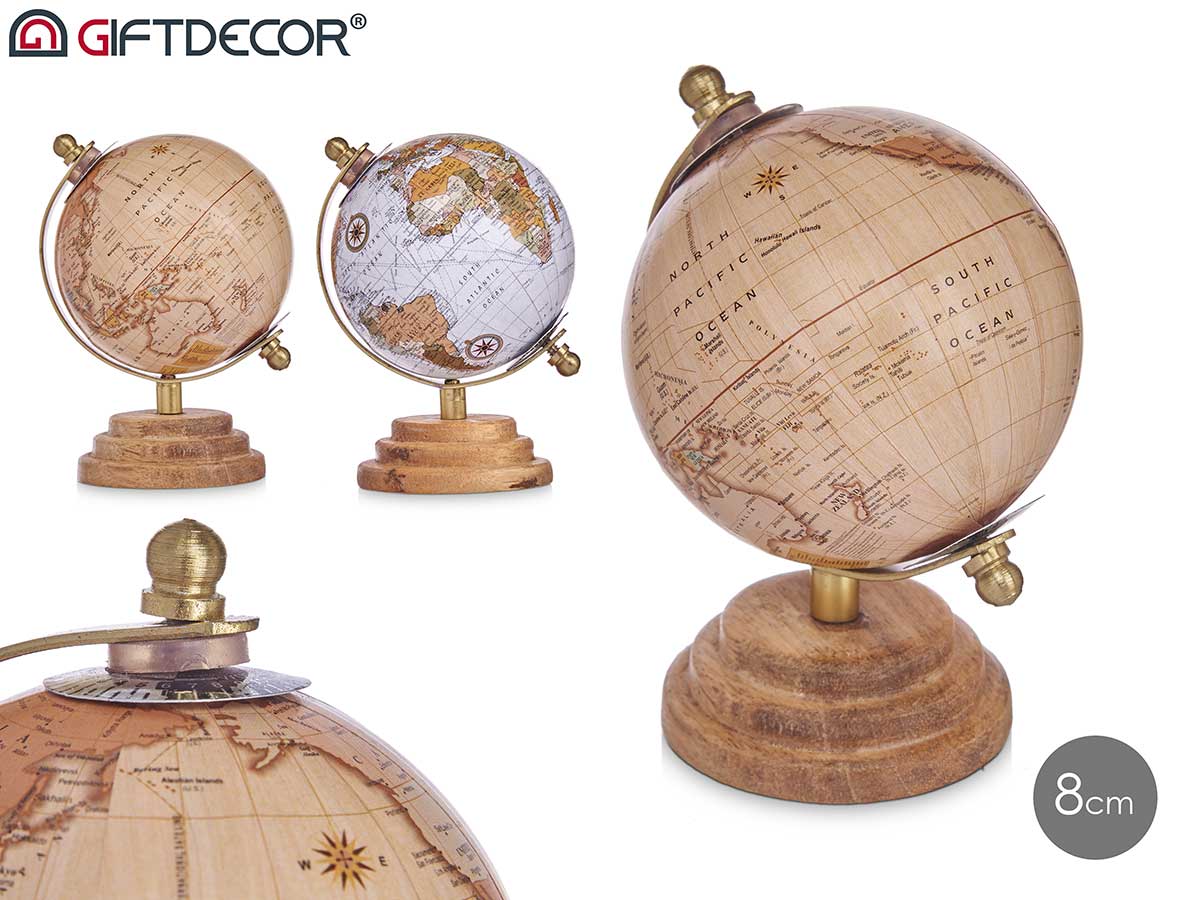 Globo terraqueo 8 cm 2 modelos surt