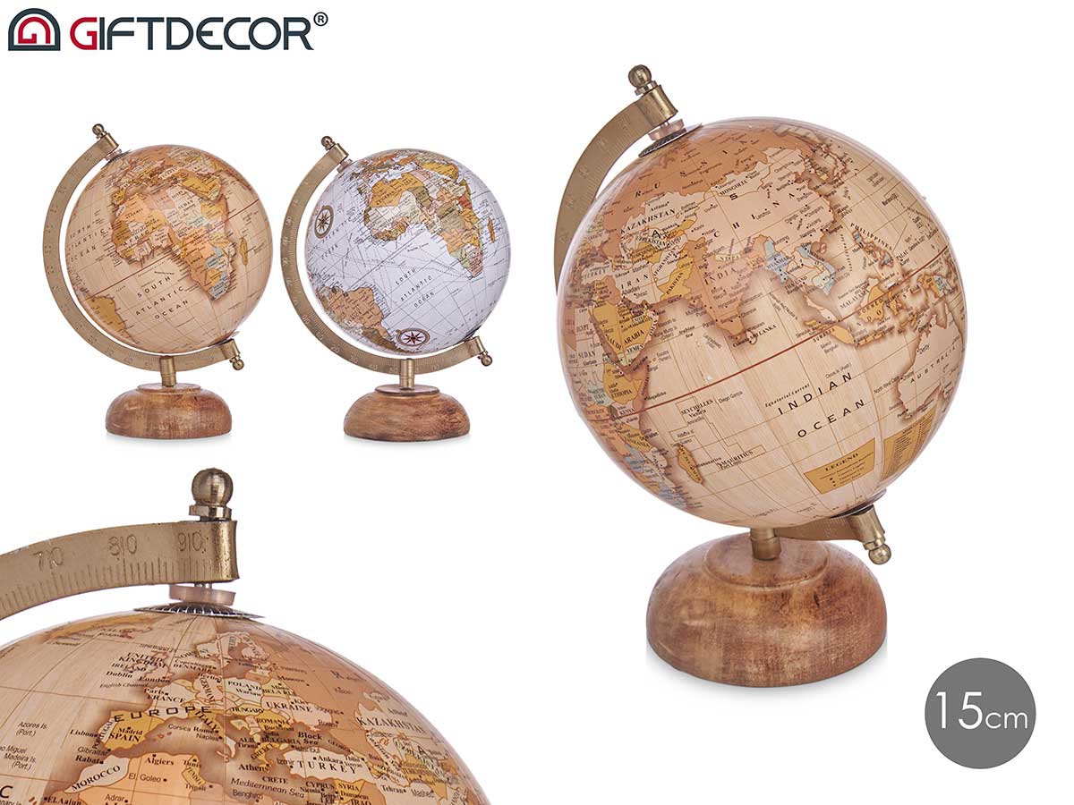 Globo terraqueo 15 cm 2 modelos surt