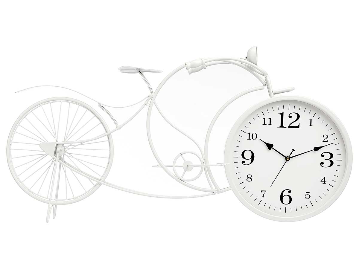 Orologio ferro bicicletta grande bianco - immagine 2