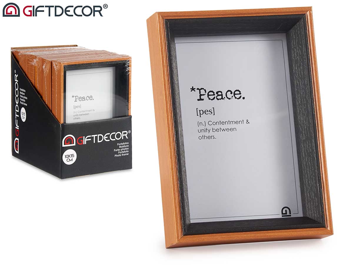 Portafotos madera 10x15 marron y negro