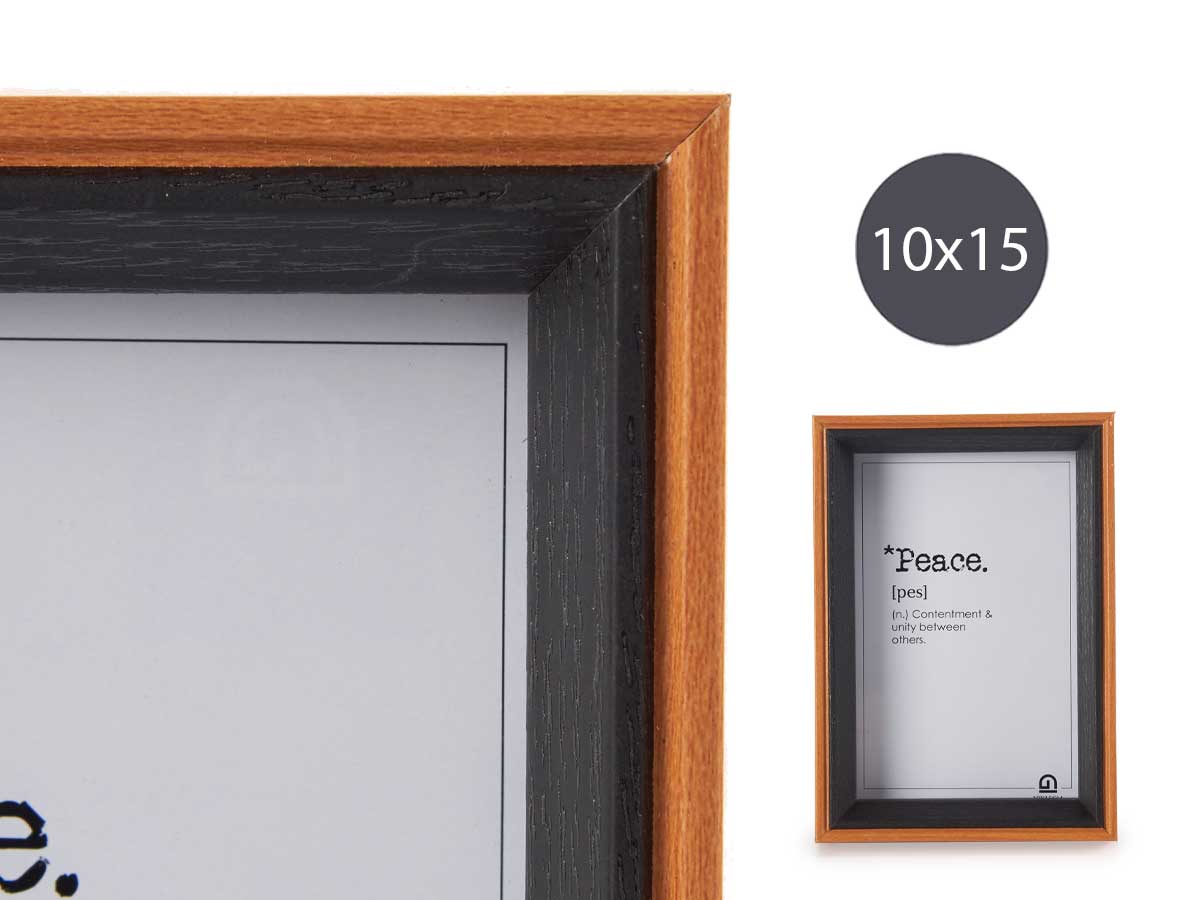 Portafotos madera 10x15 marron y negro - Imagen 4