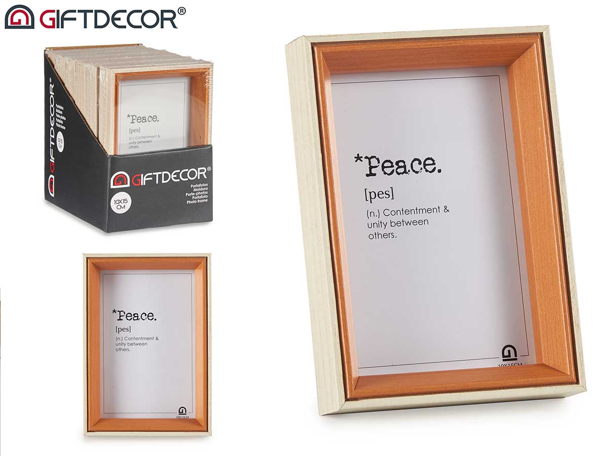 Portafotos madera 10x15 natural y marron