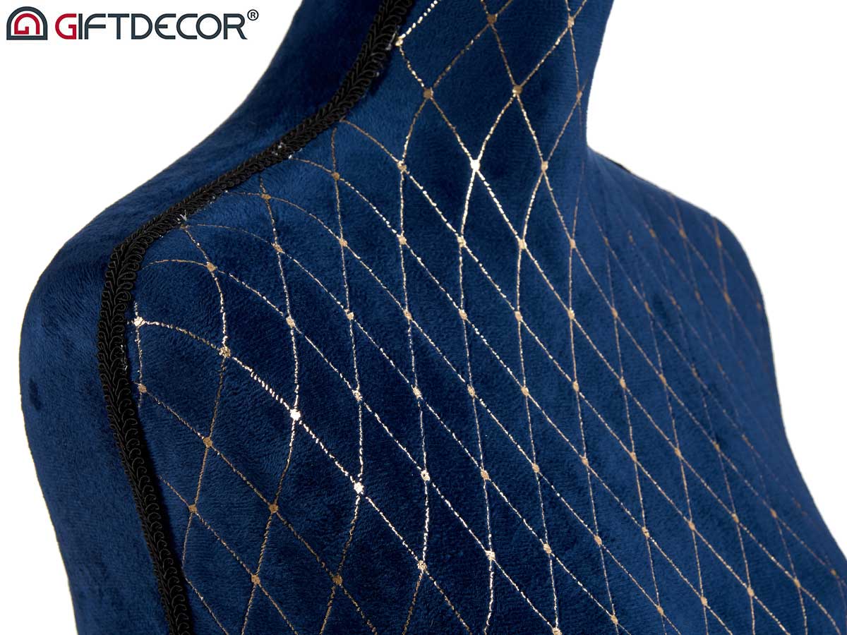 Maniqui extensible terciopelo azul dec rombos - Imagen 5