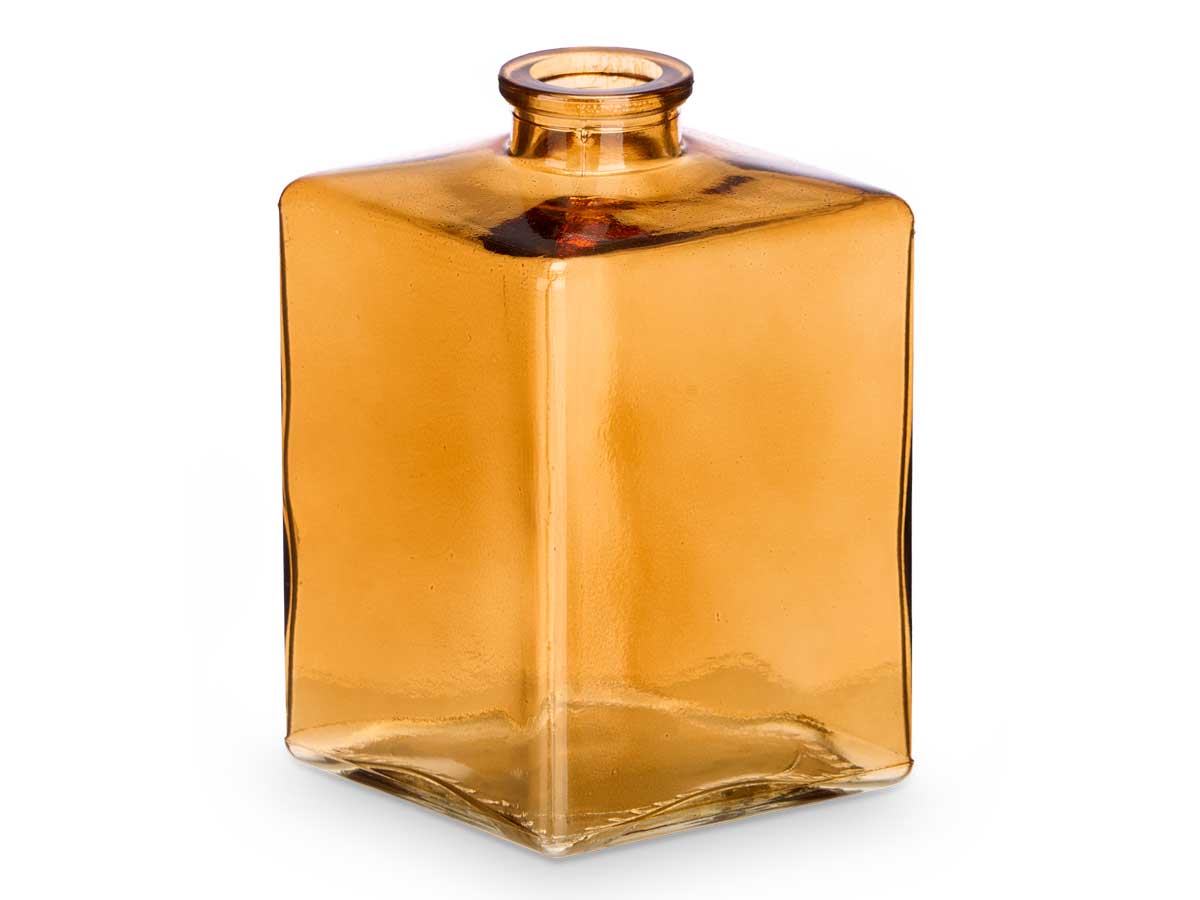 Bottiglia vetro quadrata ambra - immagine 2