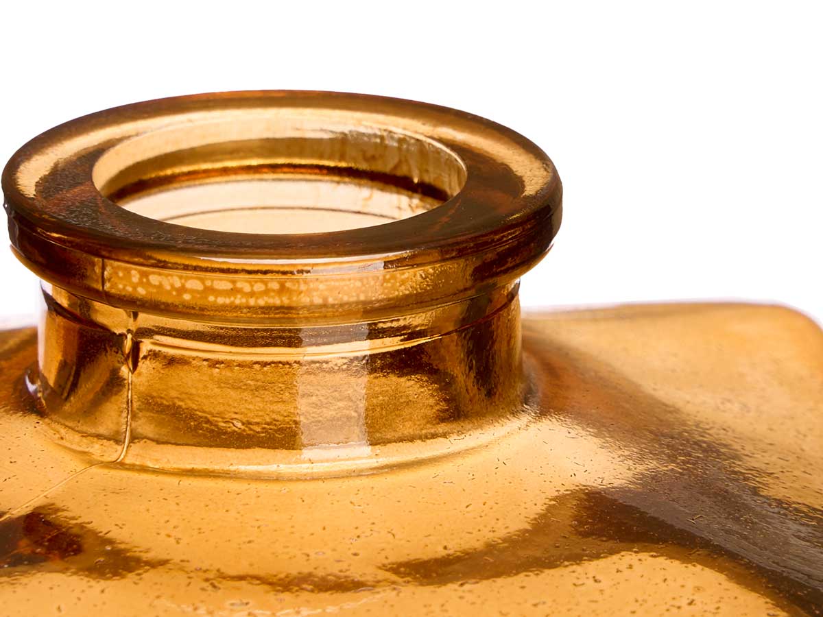 Bottiglia vetro quadrata ambra - immagine 3