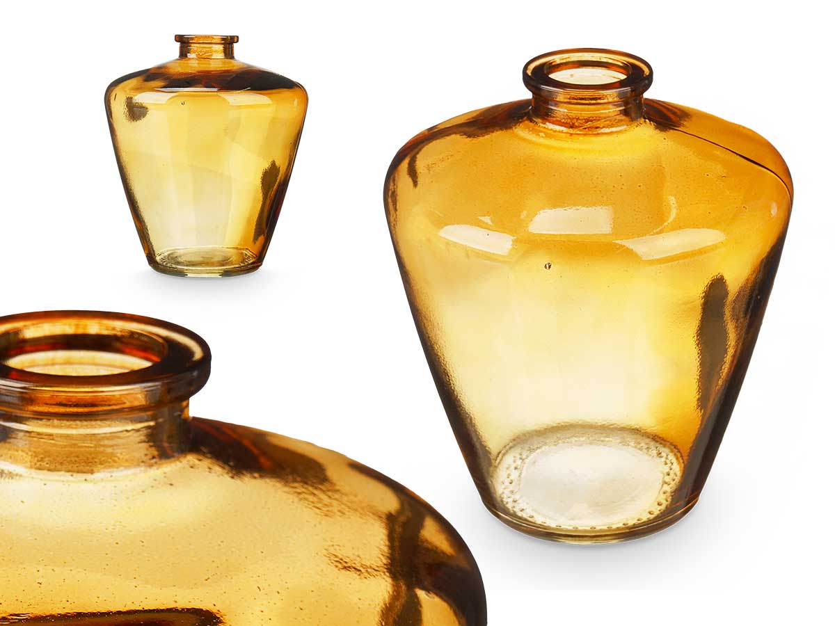 Bottiglia vetro rombi ambra