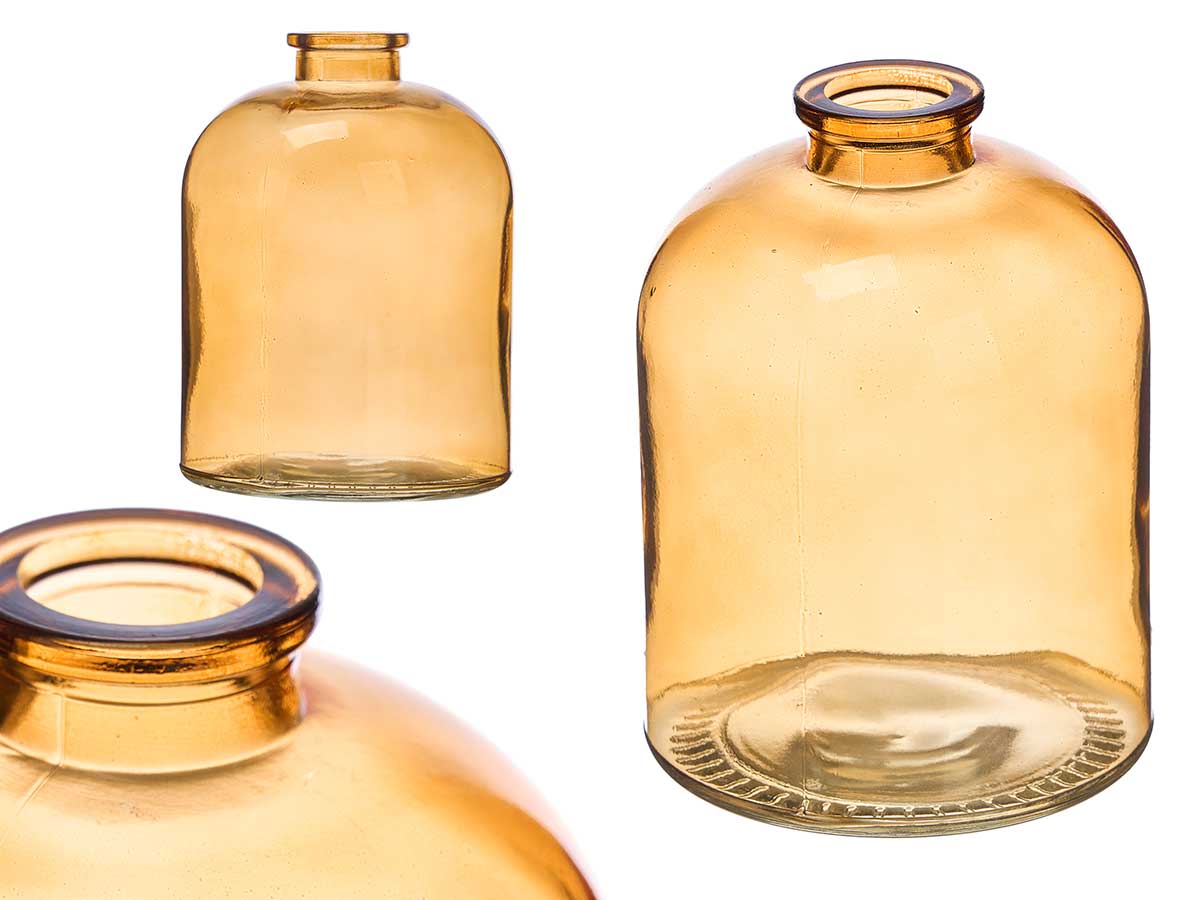 Bottiglia vetro rotonda ambra