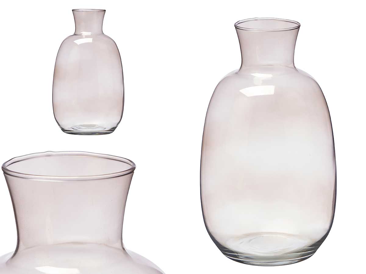 Vaso vetro collo 36cm grigio