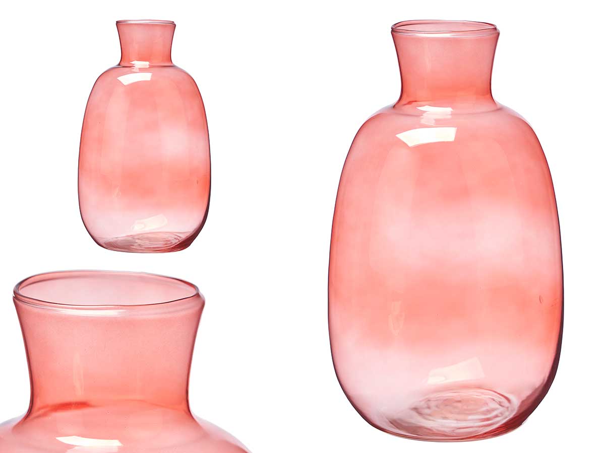 Crystal vase neck 36cm russet