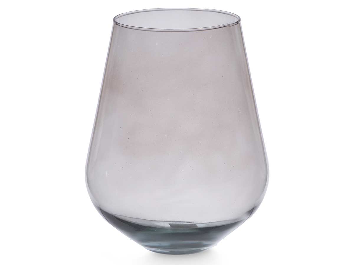Vaso vetro forma bicchiere 28cm grigio - immagine 2