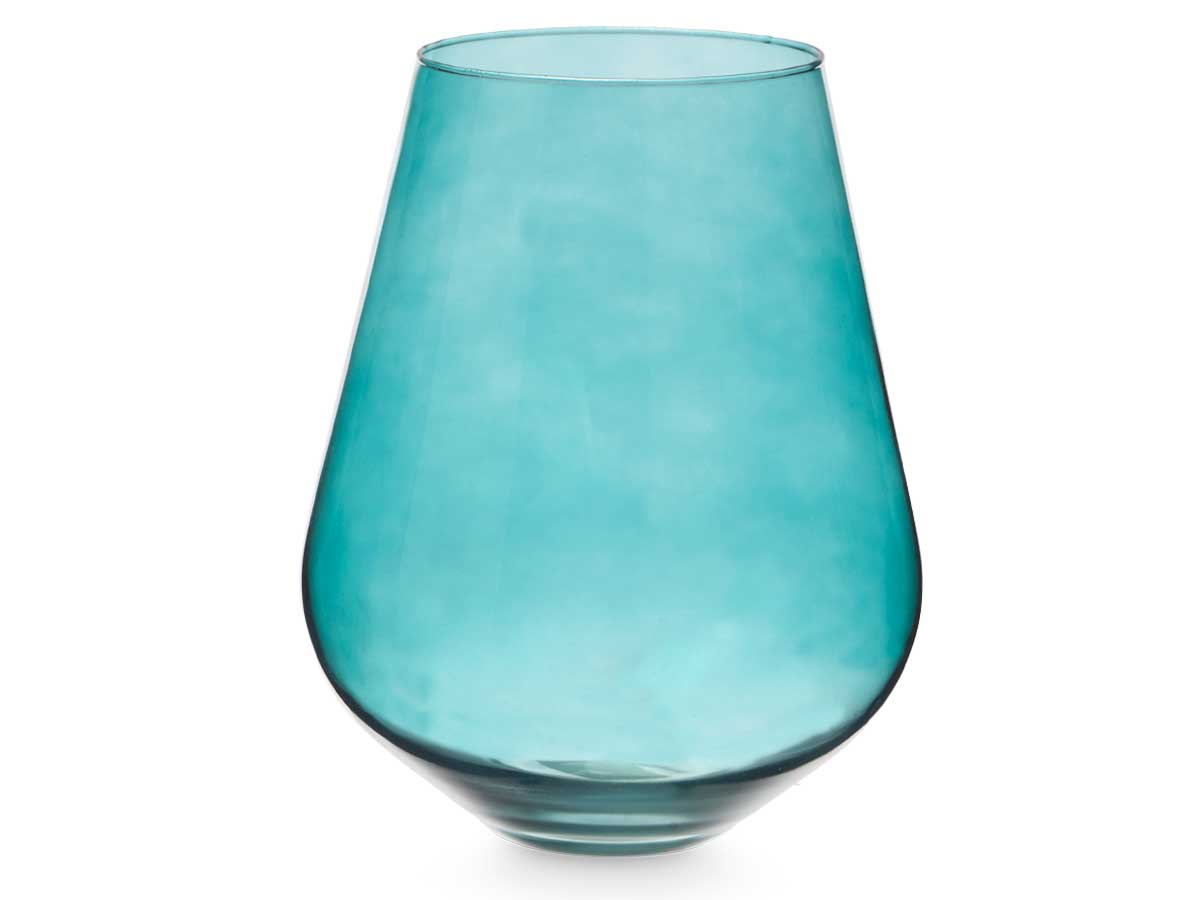 Jarron cristal forma vaso 28cm turquesa - Imagen 2