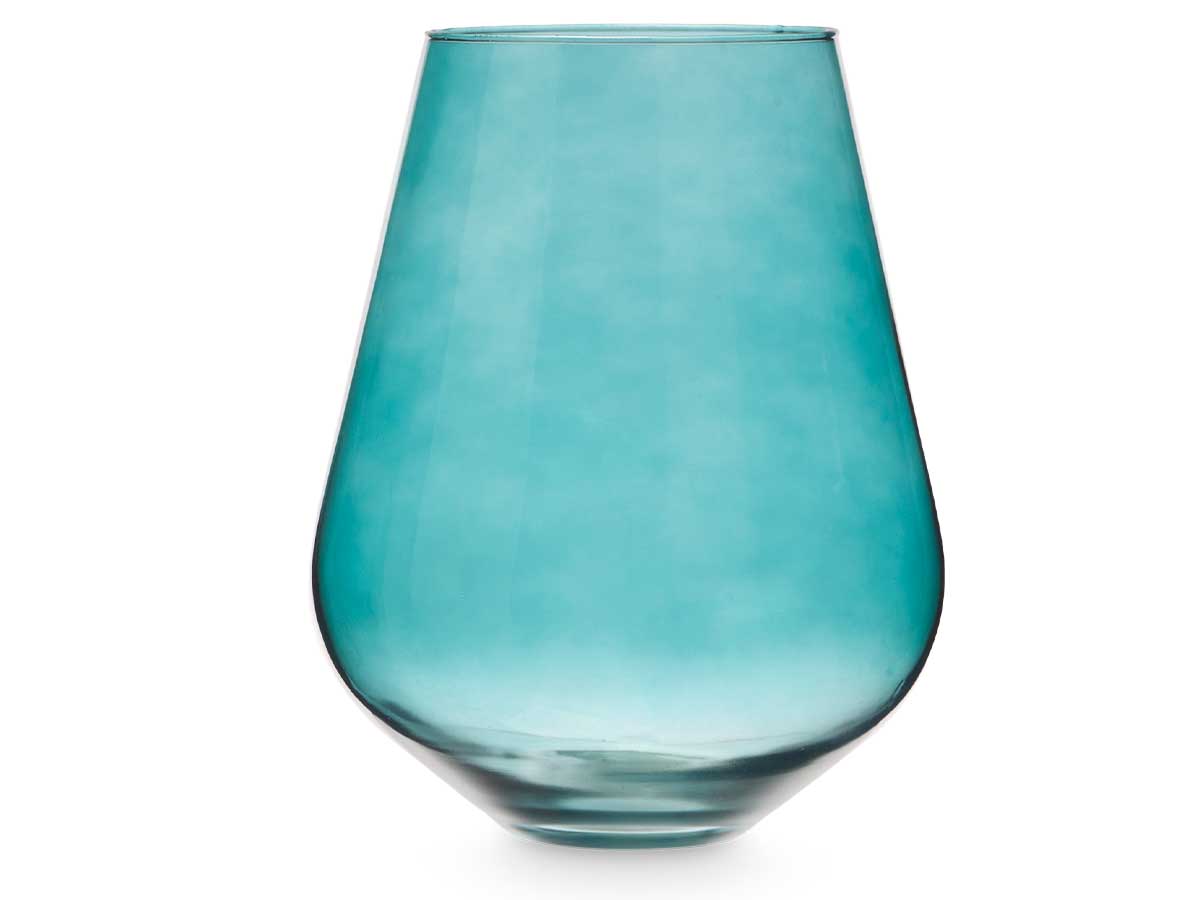 Jarron cristal forma vaso 28cm turquesa - Imagen 3