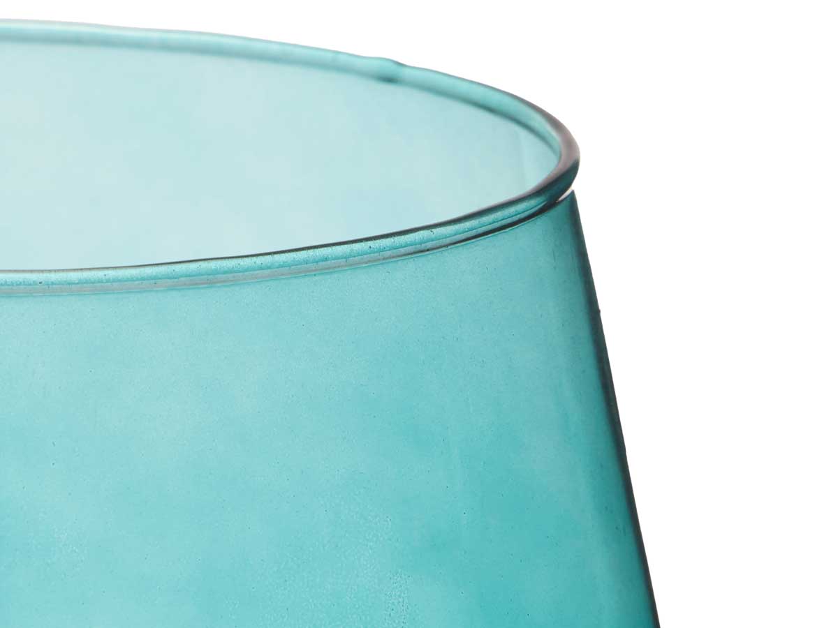 Jarron cristal forma vaso 28cm turquesa - Imagen 4