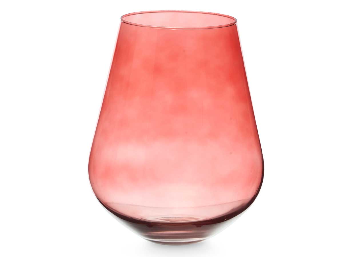 Vaso vetro forma bicchiere 28cm color mattone - immagine 2