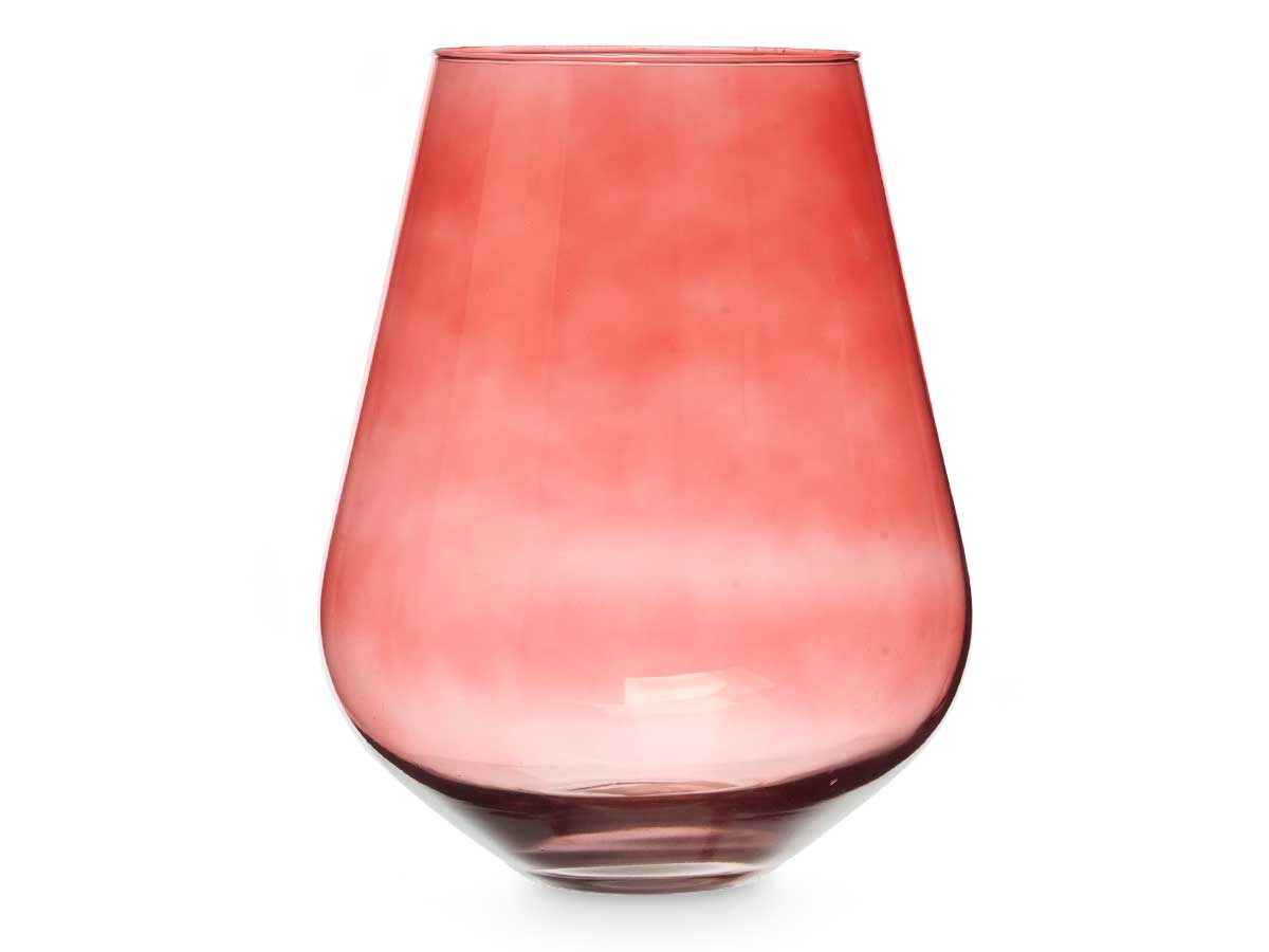 Vaso vetro forma bicchiere 28cm color mattone - immagine 3