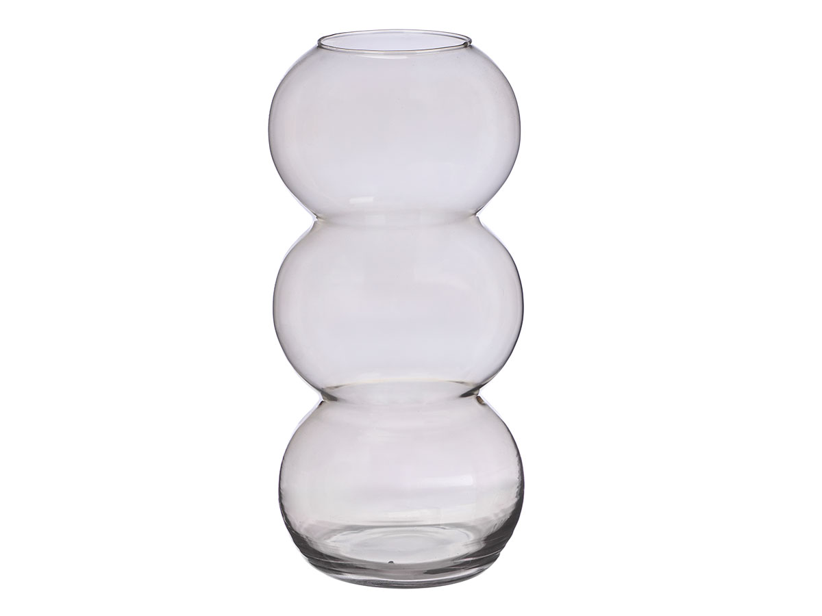 Vaso vetro tripla sfera 38cm grigio - immagine 2