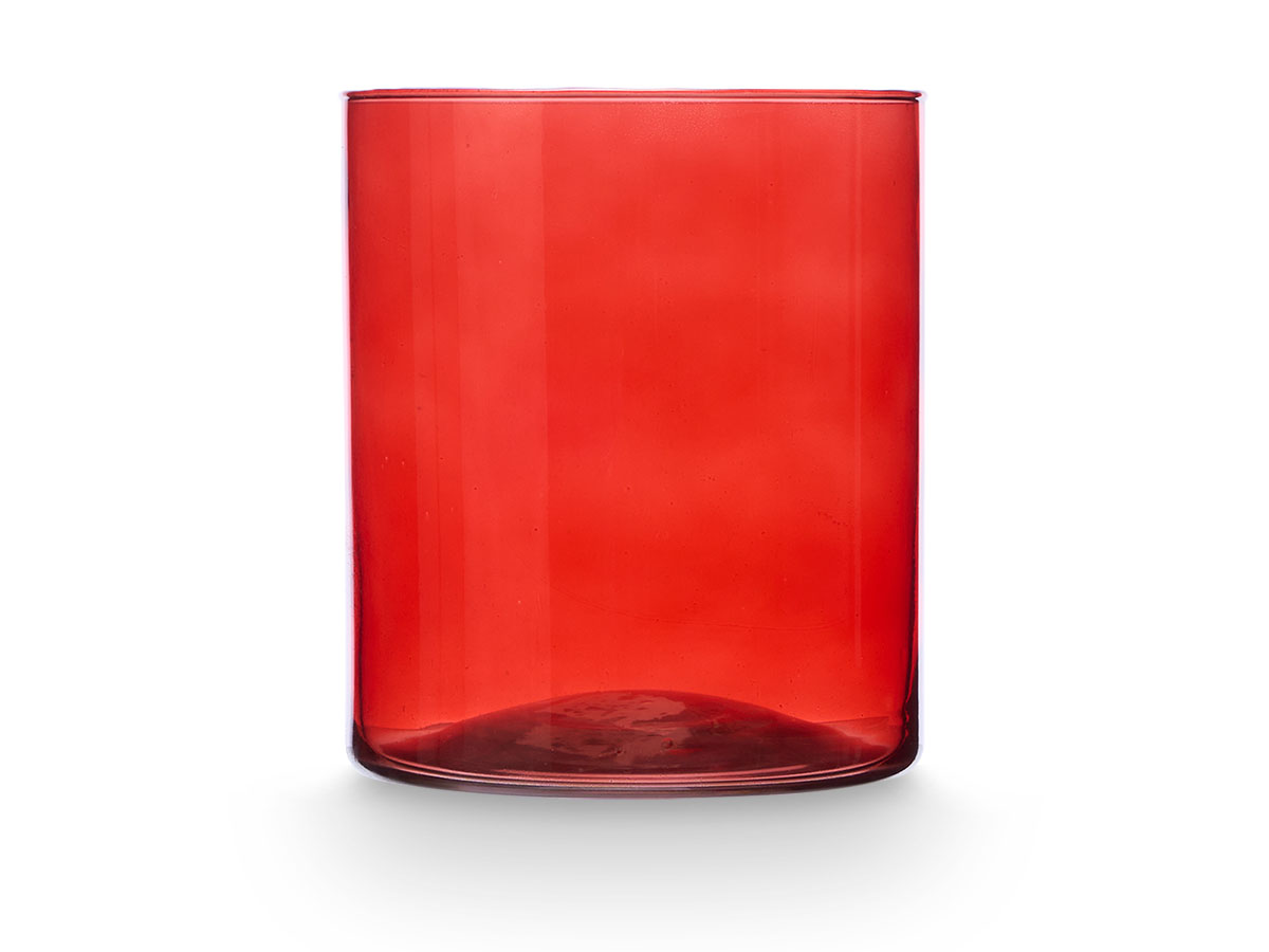 Vaso vetro cilindro 17cm diam x 20cm col. mattone - immagine 3