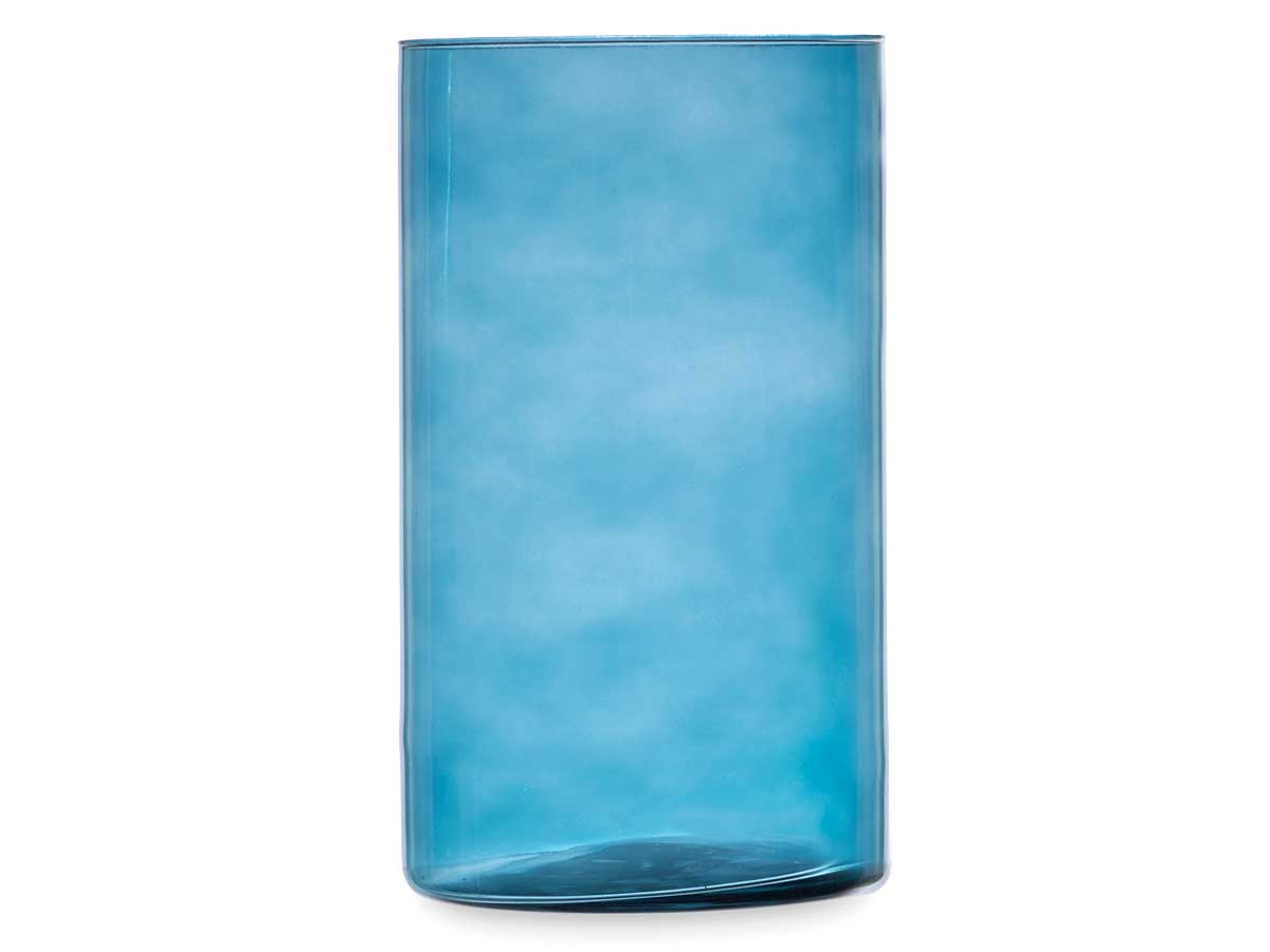 Jarron cristal cilindro 17cm diam x 30cm turquesa - Imagen 3