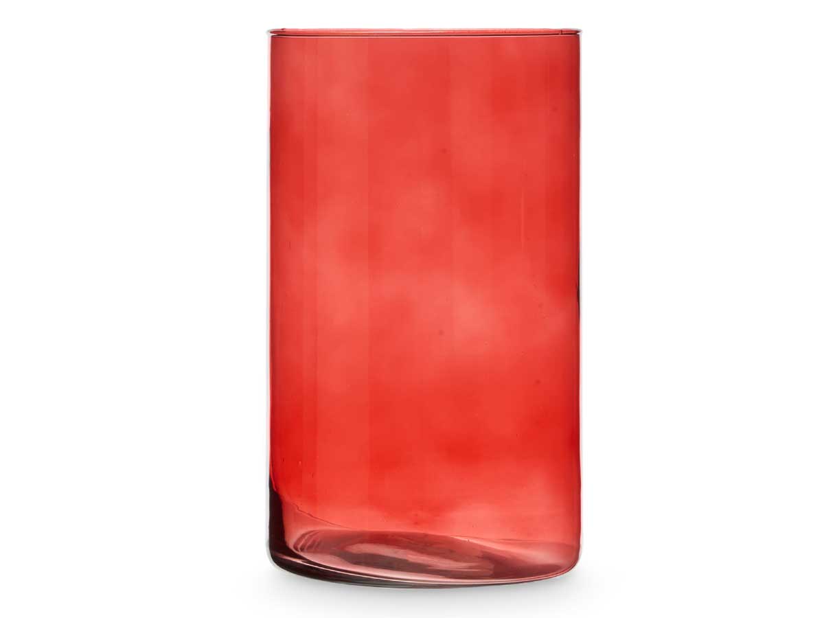 Vaso vetro cilindro 17cm diam x 30cm col. mattone - immagine 3