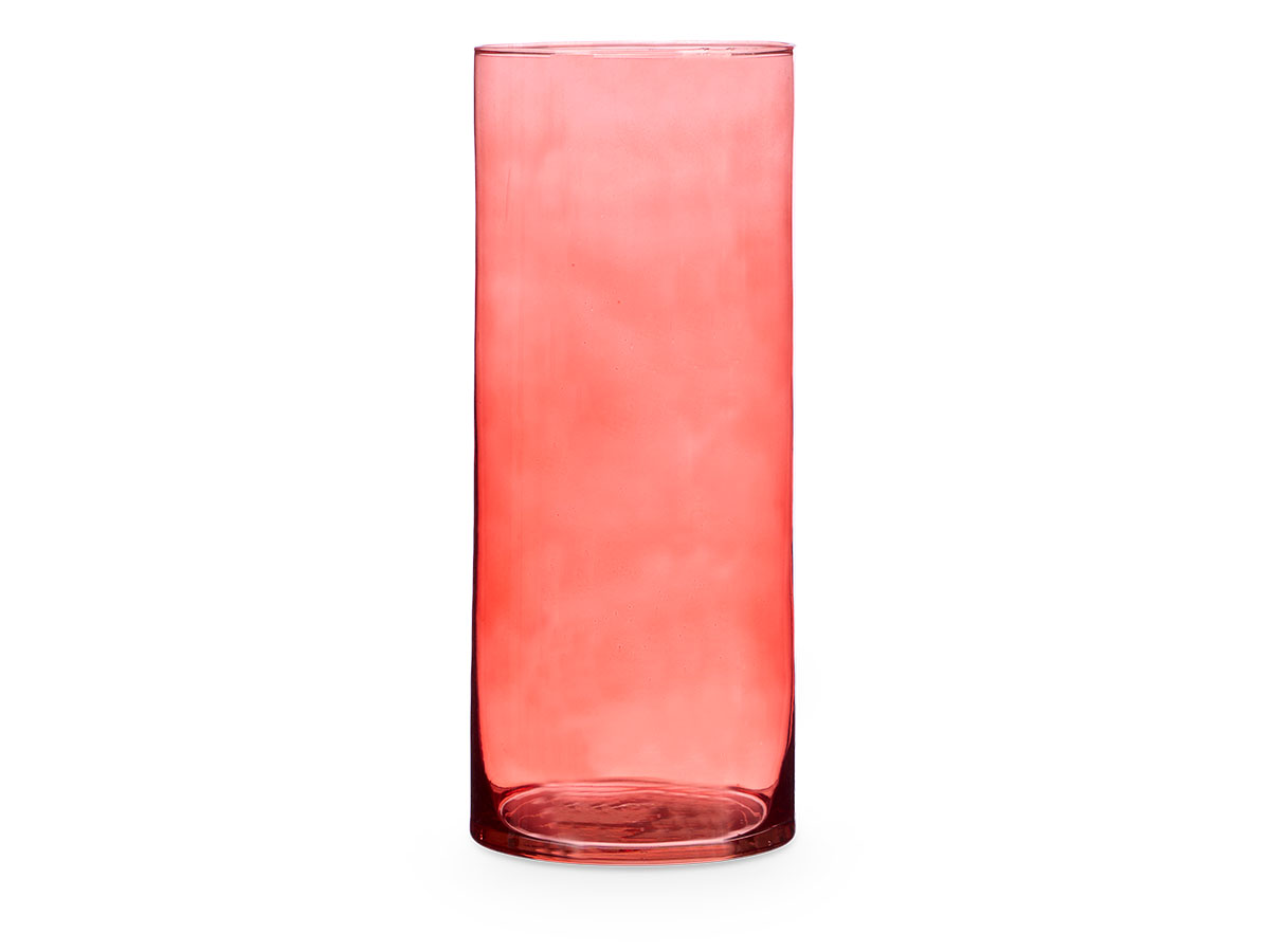 Vaso vetro cilindro 12cm diam x 30cm col. mattone - immagine 3