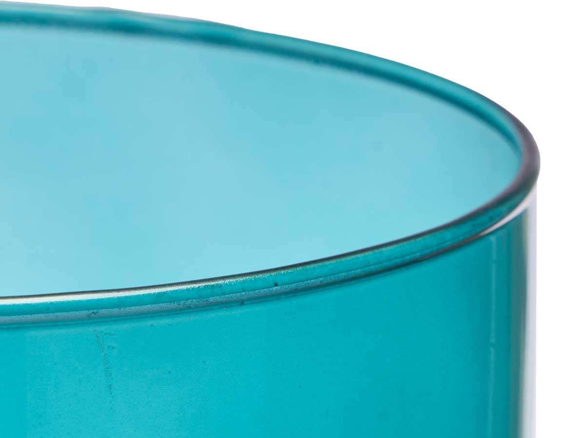 Jarron cristal cilindro 15cm diam x 50cm turquesa - Imagen 4