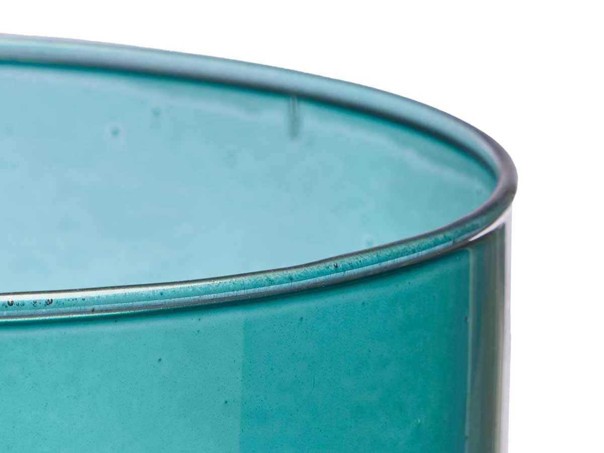 Jarron cristal cilindro 15cm diam x 60cm turquesa - Imagen 4