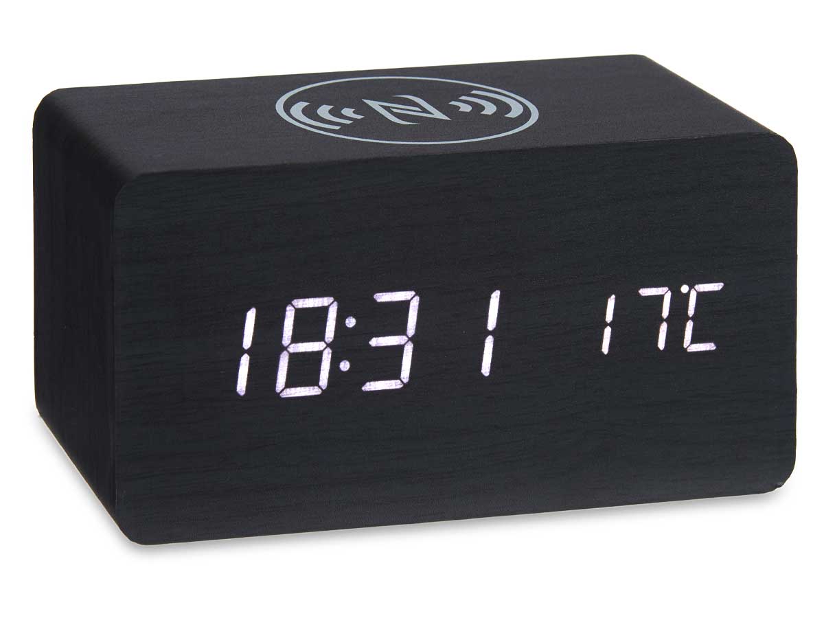 Black clock w alarm charger mov temperature - Image 2