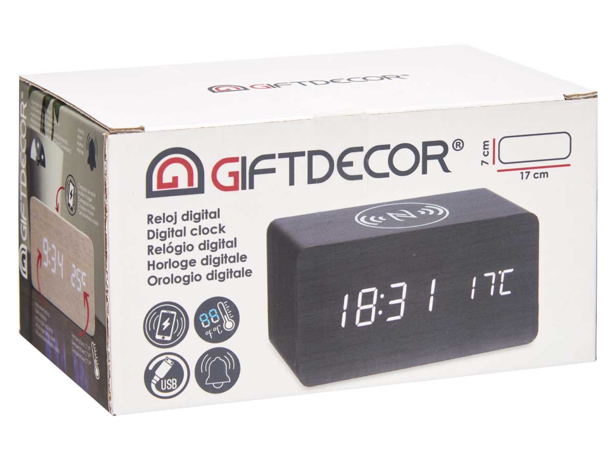 Black clock w alarm charger mov temperature - Image 3