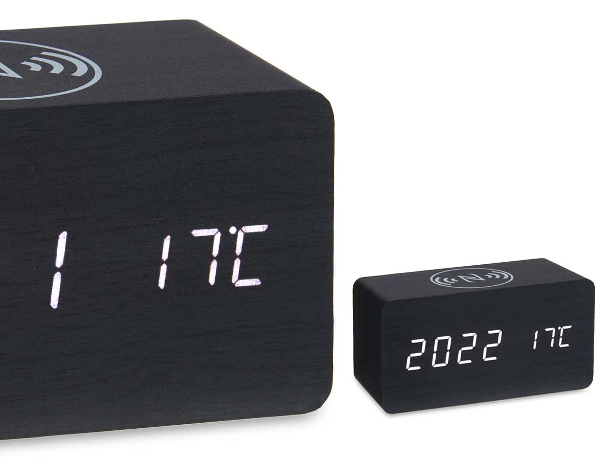 Black clock w alarm charger mov temperature - Image 5