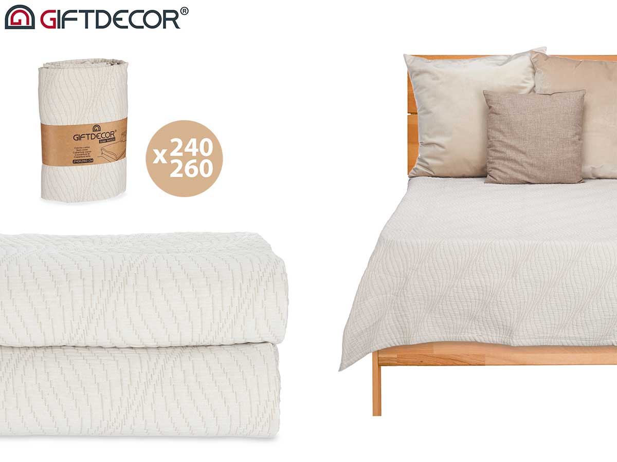 Trapunta letto acqua beige 240x260cm