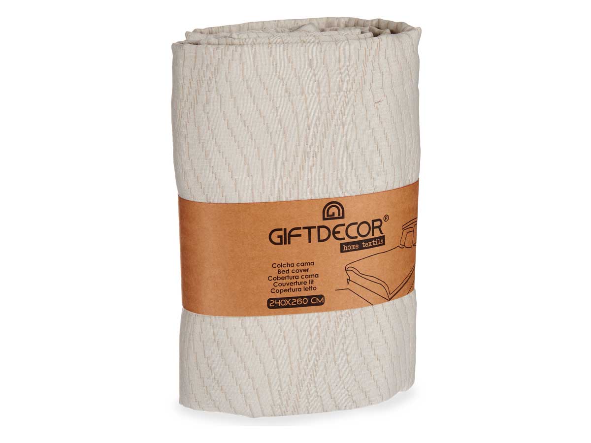 Trapunta letto acqua beige 240x260cm - immagine 3