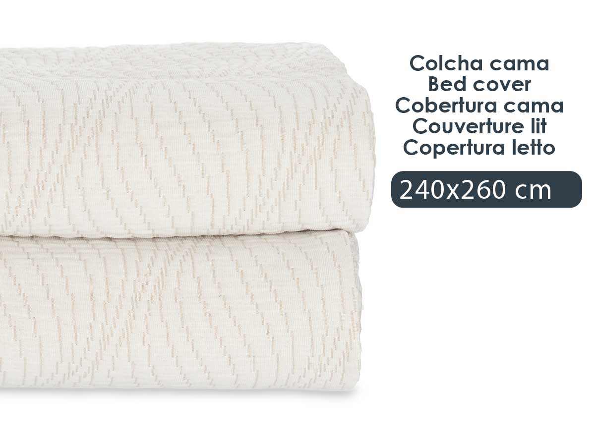 Trapunta letto acqua beige 240x260cm - immagine 4