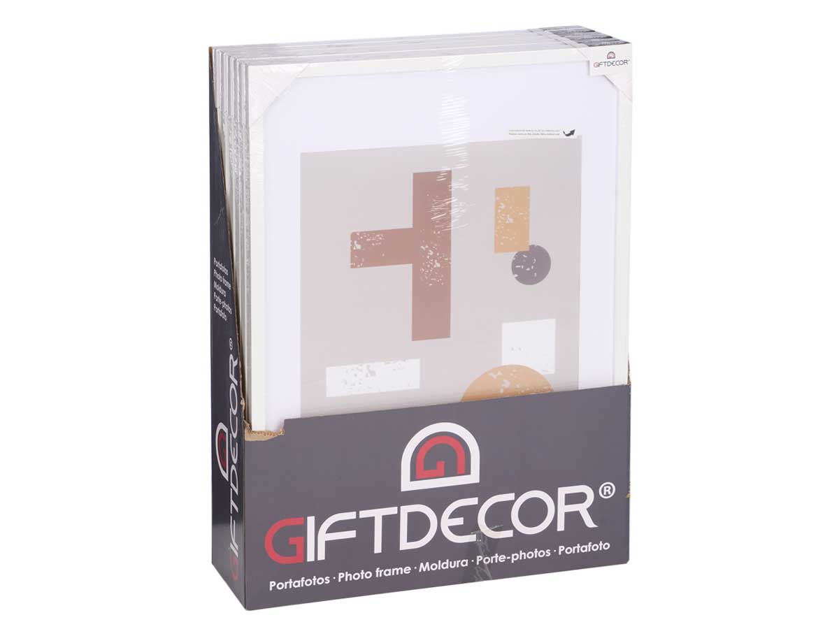 Portafoto pared madera paspartu 40x50cm blanco - Imagen 2