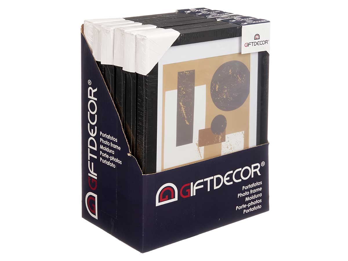 Portafoto pared madera paspartu 18x24cm negro - Imagen 2