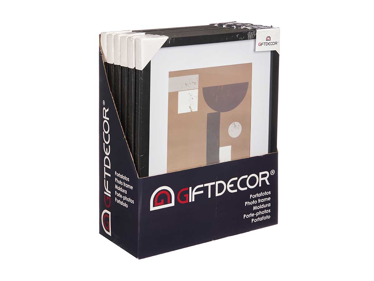 Portafoto pared madera paspartu 21x30cm negro - Imagen 2