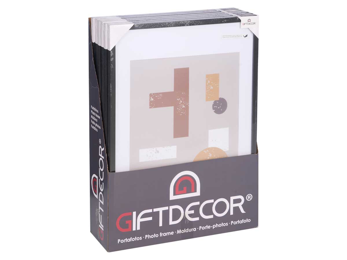 Portafoto pared madera paspartu 40x50cm negro - Imagen 2