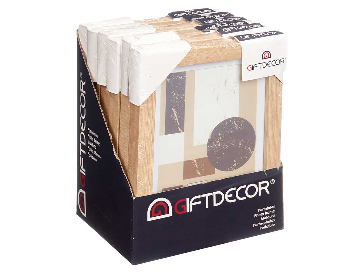 Portafoto pared madera paspartu 13x18cm natural - Imagen 2