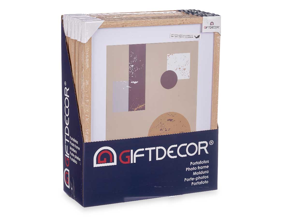 Portafoto pared madera paspartu 30x40cm natural - Imagen 3