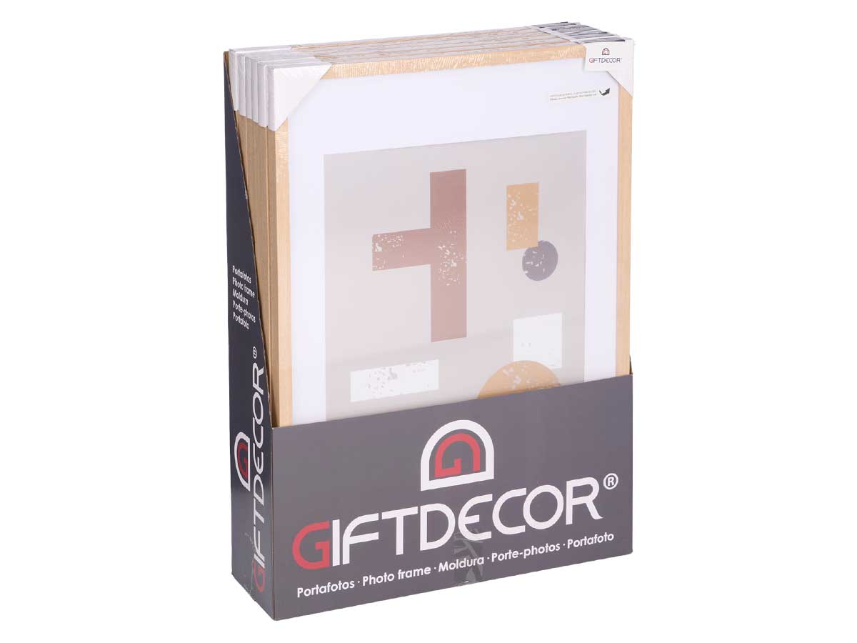 Portafoto pared madera paspartu 40x50cm natural - Imagen 2