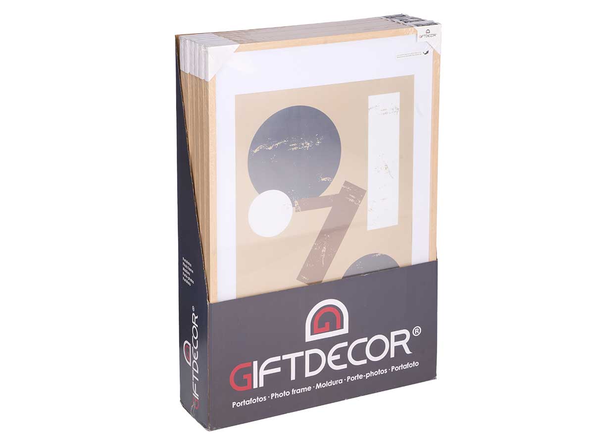 Portafoto pared madera paspartu 50x70cm natural - Imagen 2