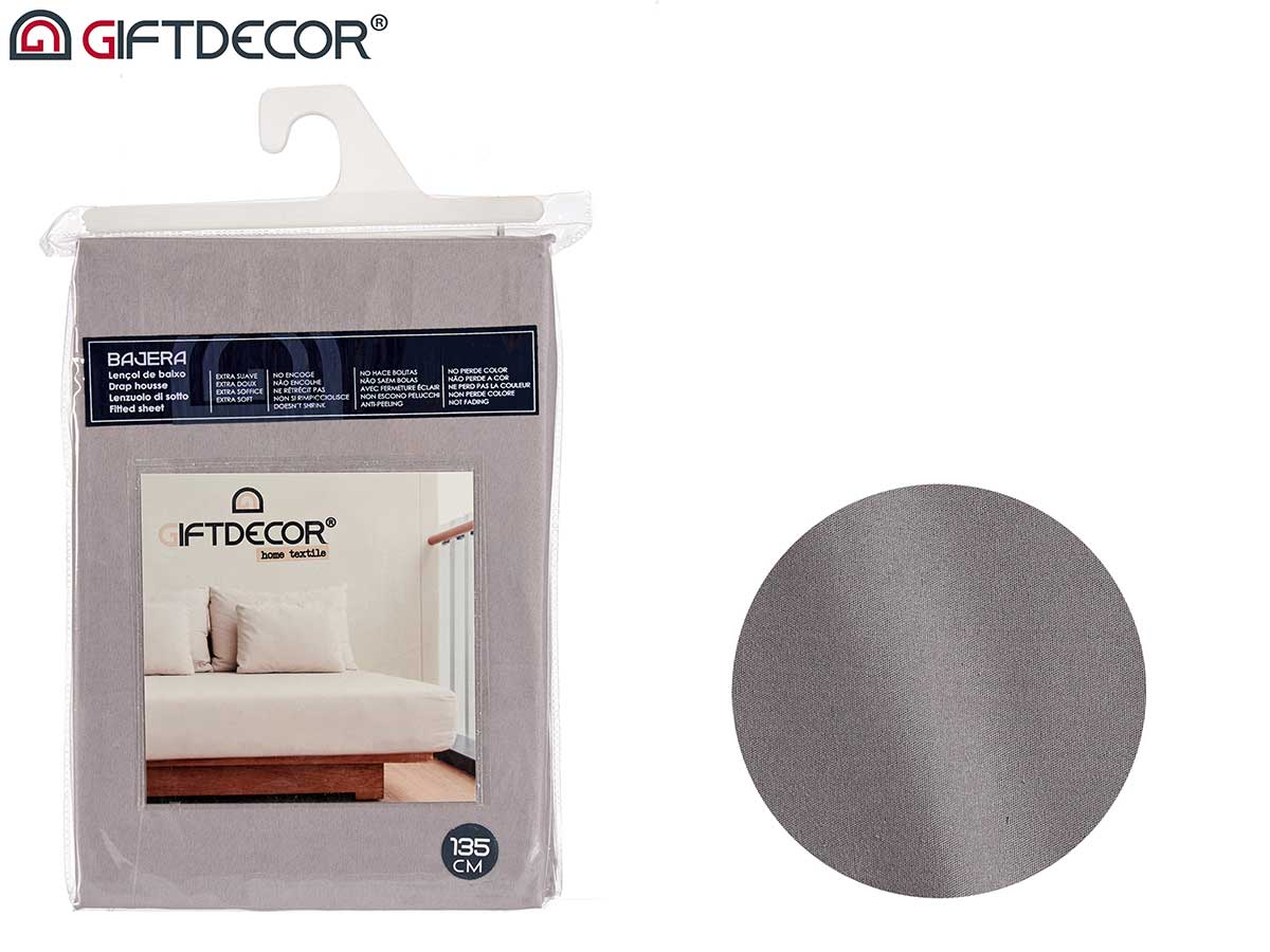 Fitted bed sheet 135cm anthracite colour