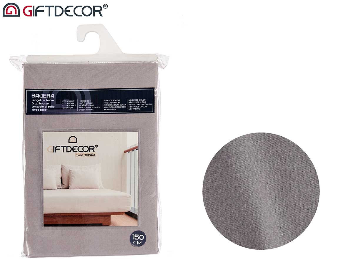 Fitted bed sheet 150cm anthracite colour