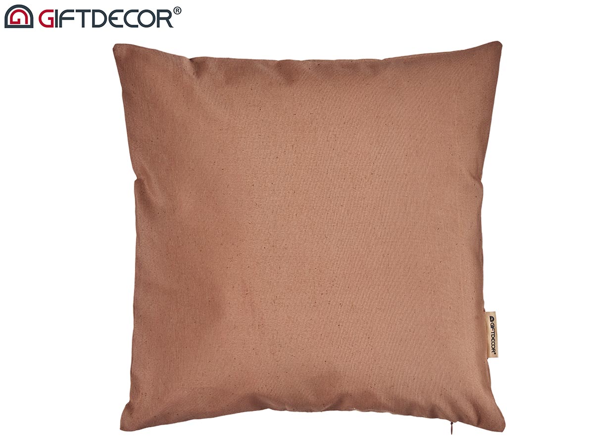 45x45cm pillow case with zip brown - Image 2
