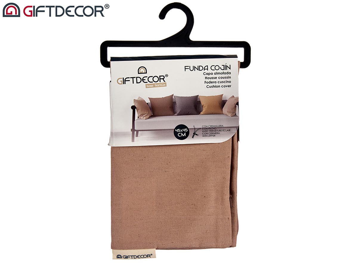 45x45cm pillow case with zip brown - Image 3