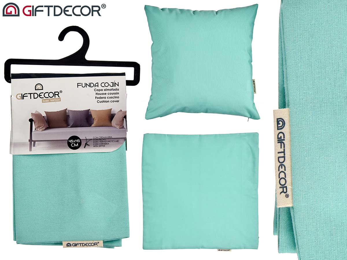 45x45cm pillow case with zip turquoise
