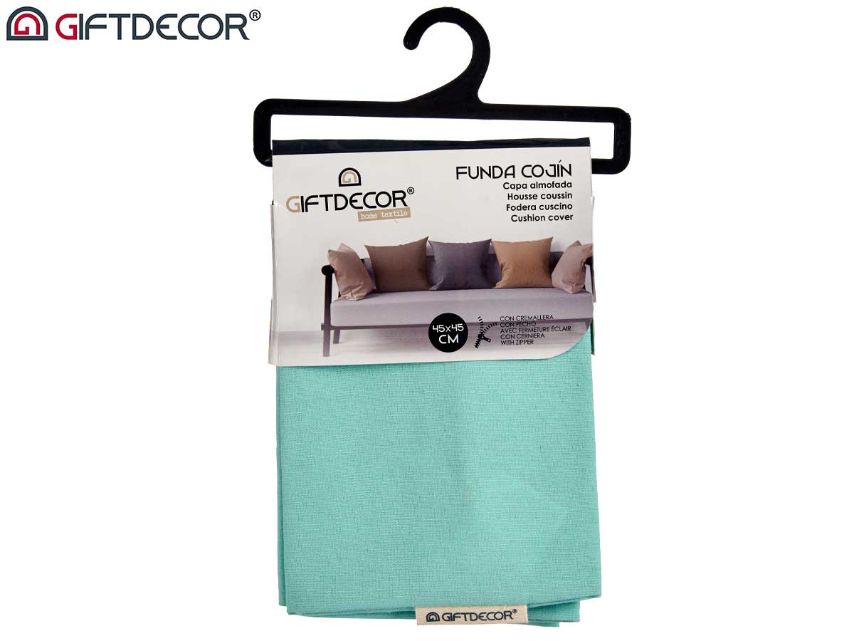 45x45cm pillow case with zip turquoise - Image 3