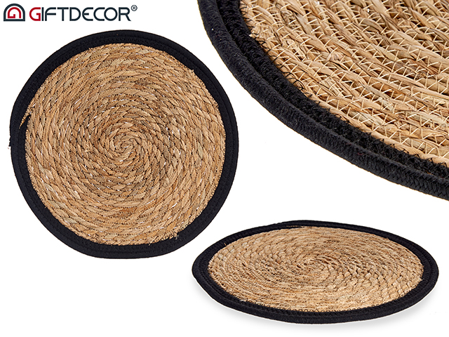 Tapete natural borde negro 35cm