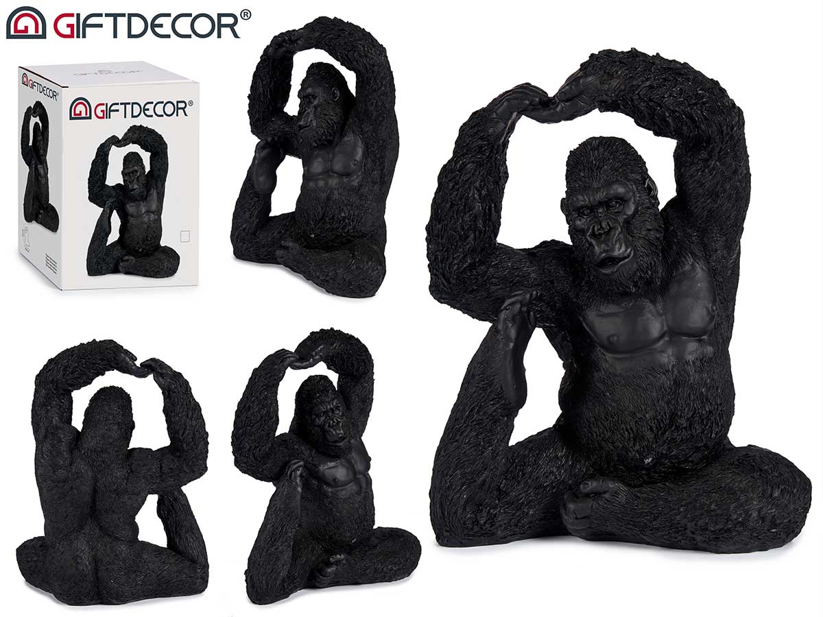 Gorilla yoga piede verso l alto nero